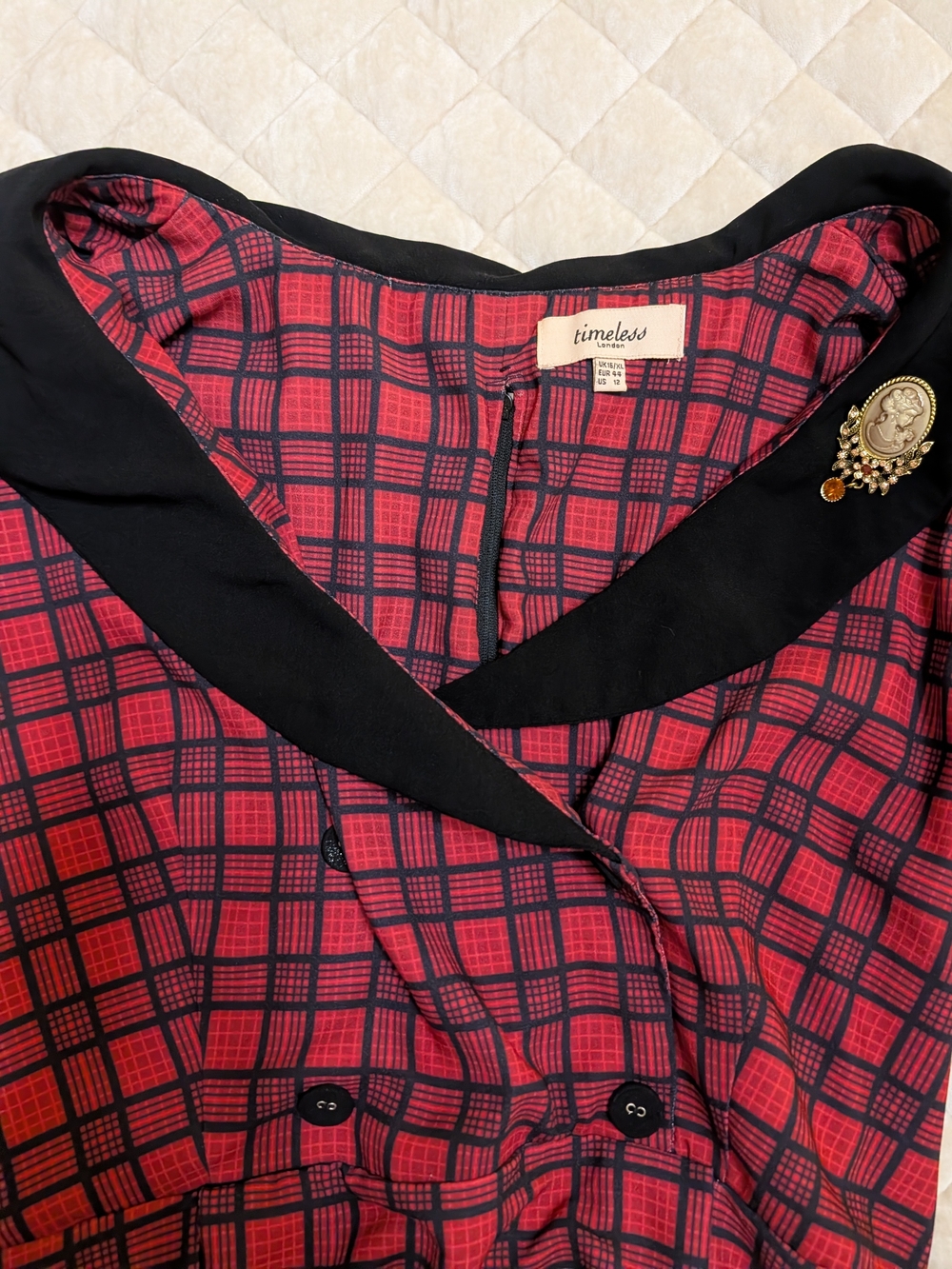 Timeless Red Plaid Button-Front Sleepwear Top